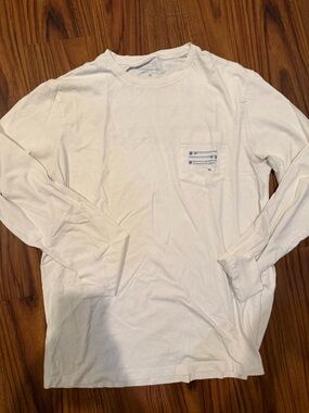 Vineyard Vines White Tee with Faint Blue Logo